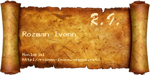 Rozman Ivonn névjegykártya